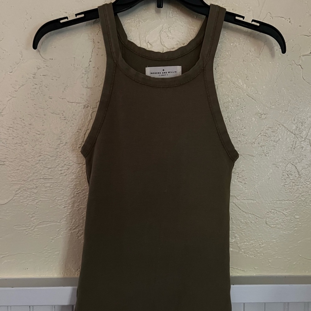 Imogene + Willie Racerback Tank Army Green